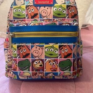 Loungefly Toy Story Character Grid Kids Backpack - Blue